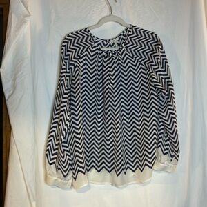Joie medium blue and white chevron blouse